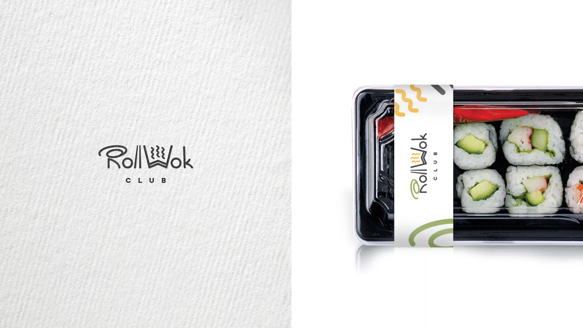 Разработка наклеек для суши-бара «Roll Wok Club» в Железнодорожном